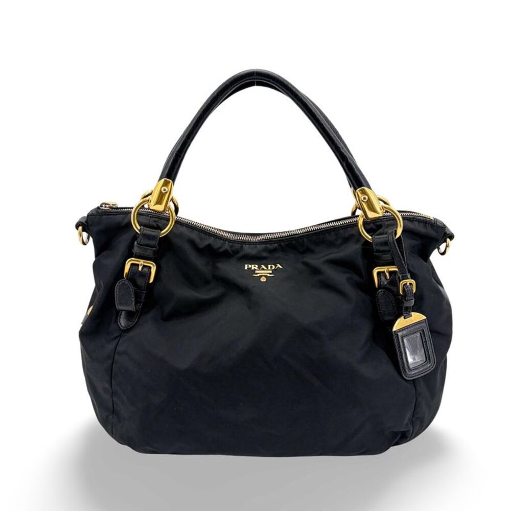 Prada Tessuto Nylon Shoulder Bag Black